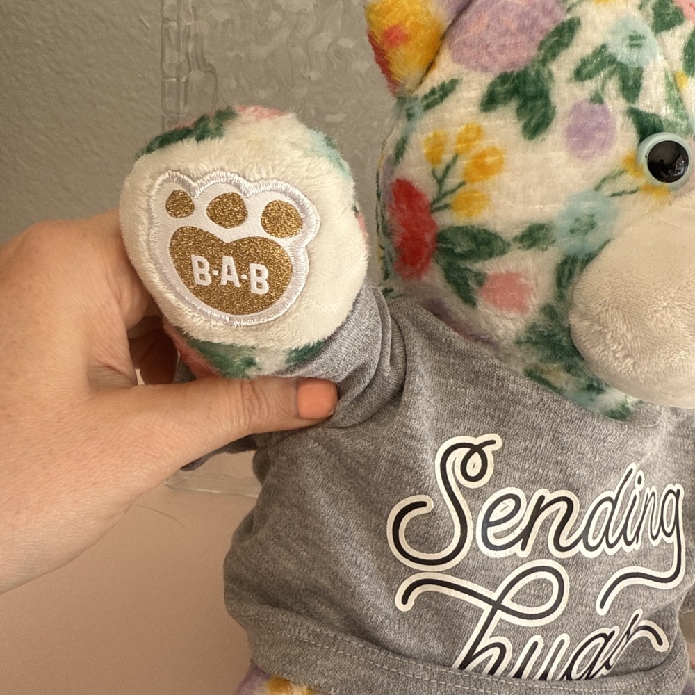 Oh So Lovely Build A Bear Heart Box HB Floral Teddy Bear 10" Sending Hugs - Picture 7 of 7